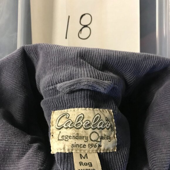 CABELAS Chore Trucker Jacket Cotton Corduroy Blue Gray Zip Womens M - Picture 9 of 9